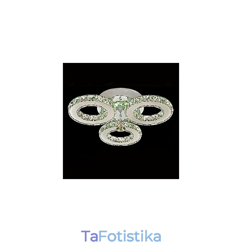 Crystal Flush Mount 3 Lights Μοντέρνο διαφανές επιμεταλλωμένο ανοξείδωτο ατσάλι