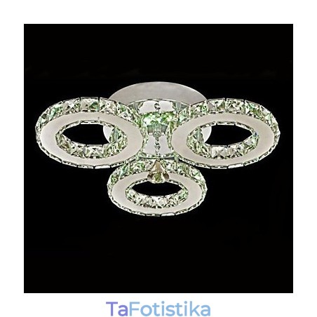 Crystal Flush Mount 3 Lights Μοντέρνο διαφανές επιμεταλλωμένο ανοξείδωτο ατσάλι Crystal Flush Mount 3 Lights Μοντέρνο διαφανές επιμεταλλωμένο ανοξείδωτο ατσάλι