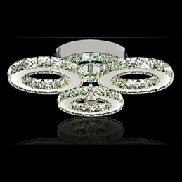 Crystal Flush Mount 3 Lights Μοντέρνο διαφανές επιμεταλλωμένο ανοξείδωτο ατσάλι