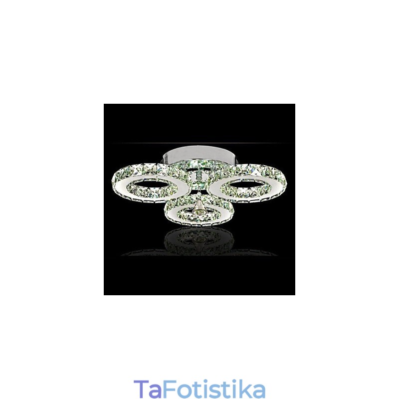 Crystal Flush Mount 3 Lights Μοντέρνο διαφανές επιμεταλλωμένο ανοξείδωτο ατσάλι
