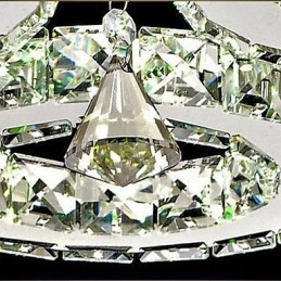 Crystal Flush Mount 3 Lights Μοντέρνο διαφανές επιμεταλλωμένο ανοξείδωτο ατσάλι