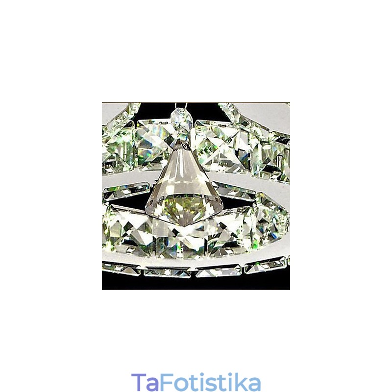 Crystal Flush Mount 3 Lights Μοντέρνο διαφανές επιμεταλλωμένο ανοξείδωτο ατσάλι