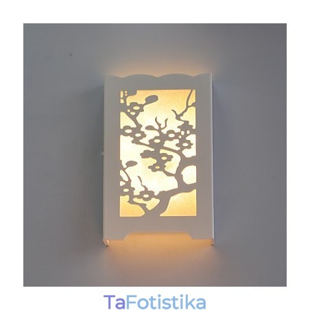 Λευκό Φωτιστικό τοίχου The Plum Flower με μοτίβα ή σχέδια σε ξύλινα φώτα Λευκό Φωτιστικό τοίχου The Plum Flower με μοτίβα ή σχέδια σε ξύλινα φώτα