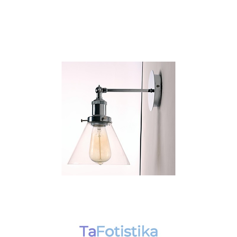 Φωτιστικό τοίχου Art Deco με Γυάλινο Κώνο Σκιά