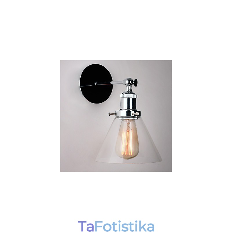Φωτιστικό τοίχου Art Deco με Γυάλινο Κώνο Σκιά