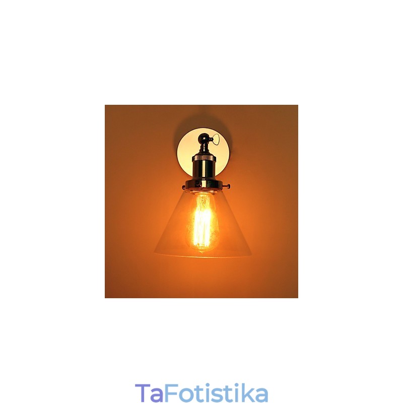 Φωτιστικό τοίχου Art Deco με Γυάλινο Κώνο Σκιά