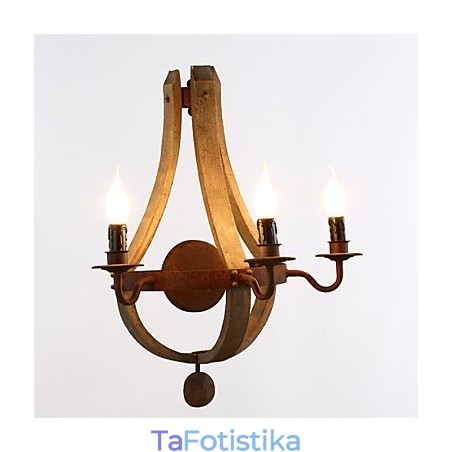 Απλίκες τοίχου Mini Style Rustic Lodge Wood Bamboo Απλίκες τοίχου Mini Style Rustic Lodge Wood Bamboo