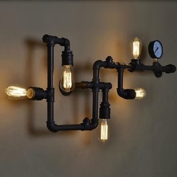Απλίκες τοίχου 5 Light Water Pipe Iron Mini Style Industrial Style Country Metal