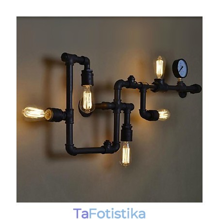 Απλίκες τοίχου 5 Light Water Pipe Iron Mini Style Industrial Style Country Metal Απλίκες τοίχου 5 Light Water Pipe Iron Mini Style Industrial Style Country Metal