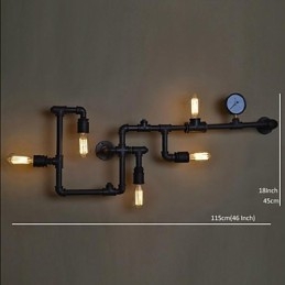 Απλίκες τοίχου 5 Light Water Pipe Iron Mini Style Industrial Style Country Metal