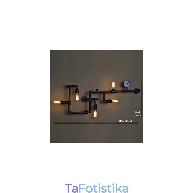 Απλίκες τοίχου 5 Light Water Pipe Iron Mini Style Industrial Style Country Metal
