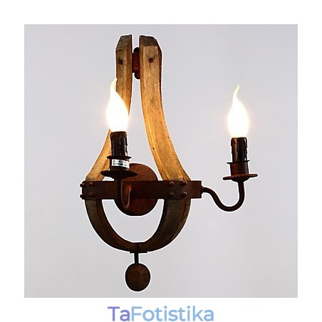 Απλίκες τοίχου Mini Style Rustic Lodge Wood Bamboo Απλίκες τοίχου Mini Style Rustic Lodge Wood Bamboo