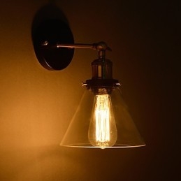 Ρετρό φωτιστικό τοίχου με φλοράλ γυάλινη σκιά και μεταλλικό στήριγμα