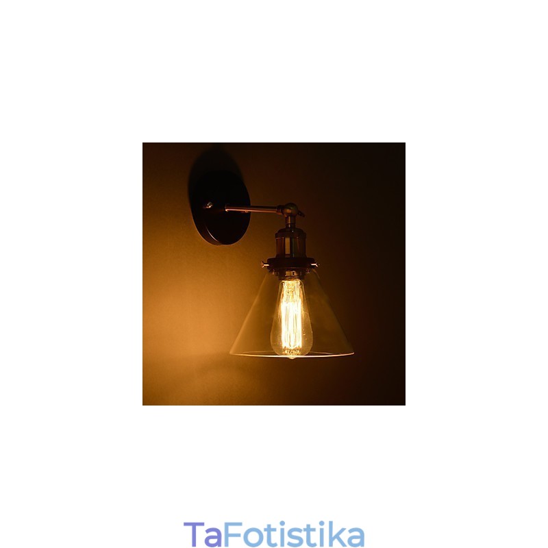 Ρετρό φωτιστικό τοίχου με φλοράλ γυάλινη σκιά και μεταλλικό στήριγμα