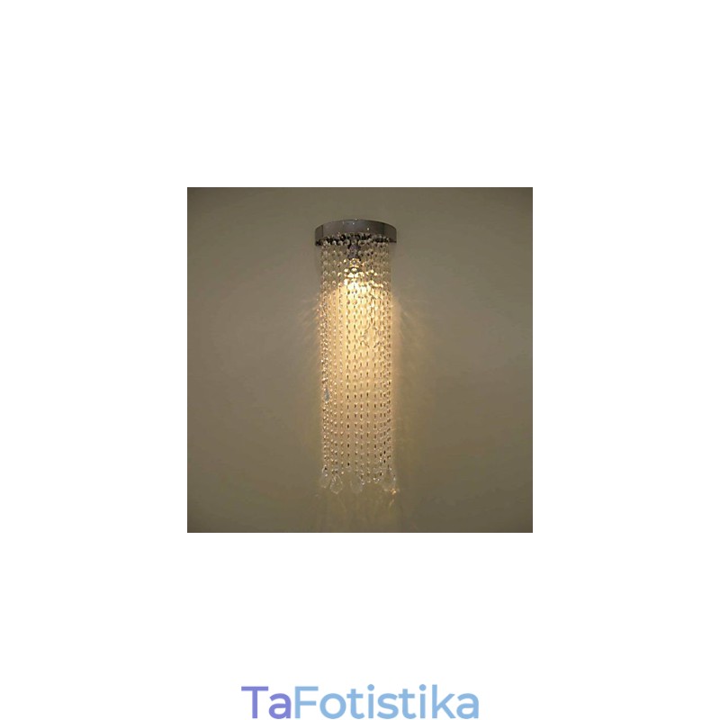 Φωτιστικό τοίχου χρωμίου 50W MR16 με κρυστάλλινες αλυσίδες