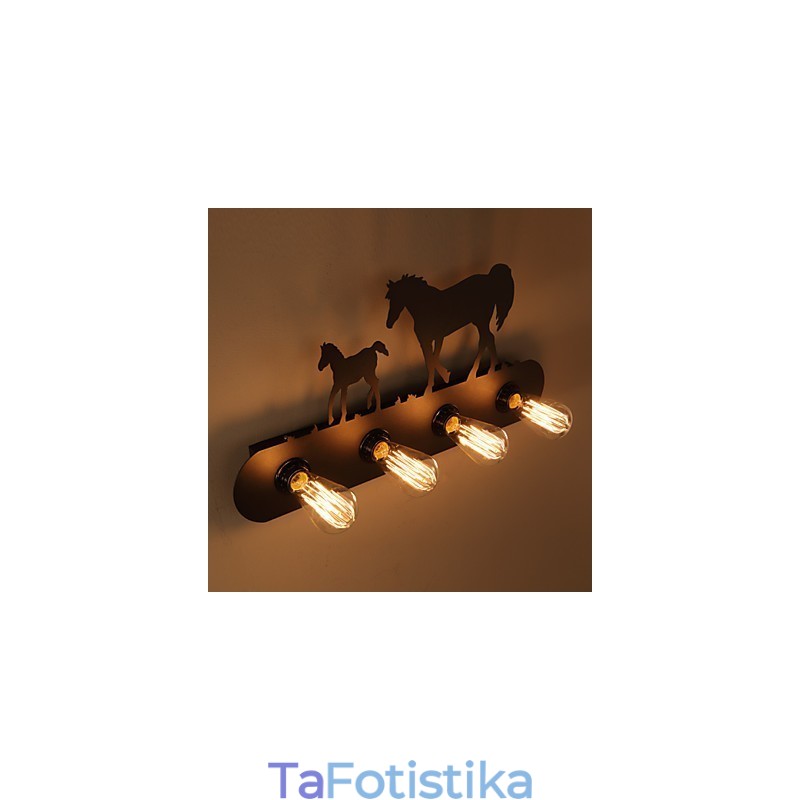 American Village Pastoral LOFT Style Υπνοδωμάτιο Διάδρομος Iron Ρετρό Φωτιστικά τοίχου Wild Horse Δωρεάν αποστολή