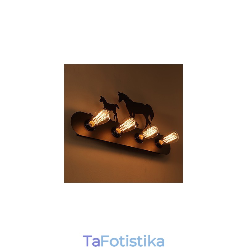 American Village Pastoral LOFT Style Υπνοδωμάτιο Διάδρομος Iron Ρετρό Φωτιστικά τοίχου Wild Horse Δωρεάν αποστολή