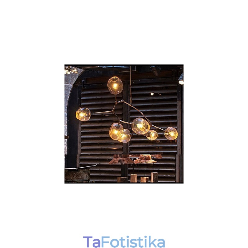 Κρεμαστά κλαδιά Art Glass Ball Κρεμαστά 7 Ανοιχτός πολυέλαιος με γυάλινη απόχρωση