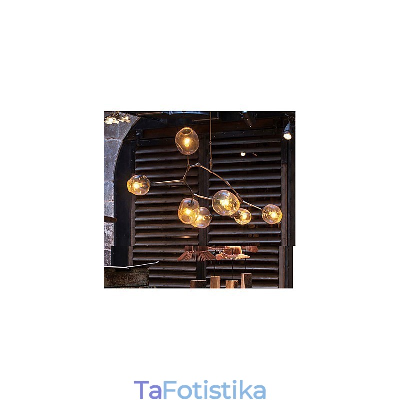 Κρεμαστά κλαδιά Art Glass Ball Κρεμαστά 7 Ανοιχτός πολυέλαιος με γυάλινη απόχρωση