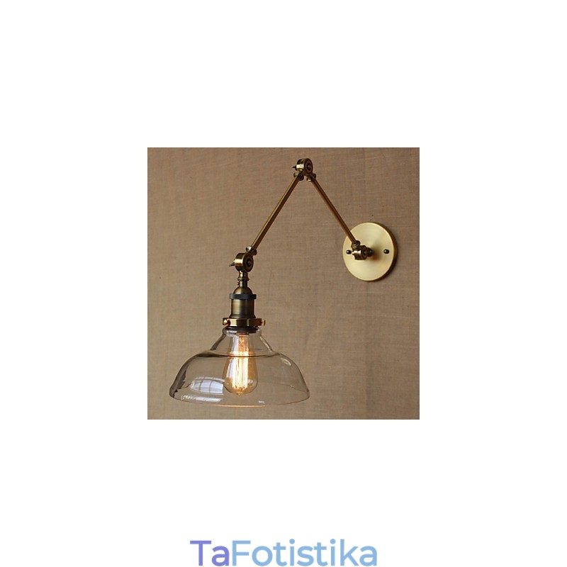 The LOFT Style Designer Lamp Modern Glass Bronze Cafe Διακοσμητικό Επιτοίχιο Φωτιστικό
