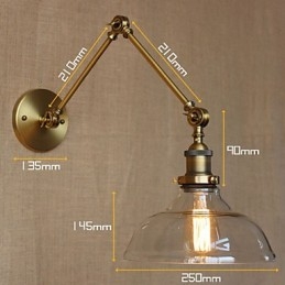 The LOFT Style Designer Lamp Modern Glass Bronze Cafe Διακοσμητικό Επιτοίχιο Φωτιστικό