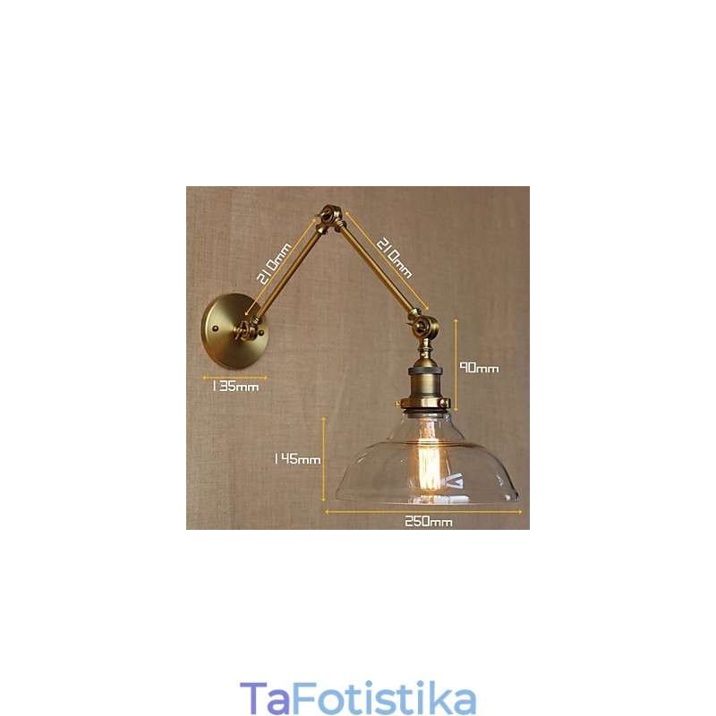 The LOFT Style Designer Lamp Modern Glass Bronze Cafe Διακοσμητικό Επιτοίχιο Φωτιστικό