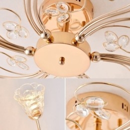 Καλλιτεχνικά φώτα αλουμινίου Flush Mount με κρύσταλλα