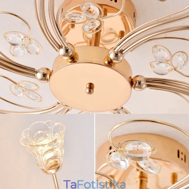 Καλλιτεχνικά φώτα αλουμινίου Flush Mount με κρύσταλλα