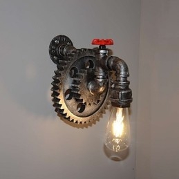 Creative Iron Bar Restaurant Bar Asle Φωτιστικό τοίχου Επιτοίχιο Φωτιστικό Loft Industrial Gear Personality To Do The Old Water Pipes