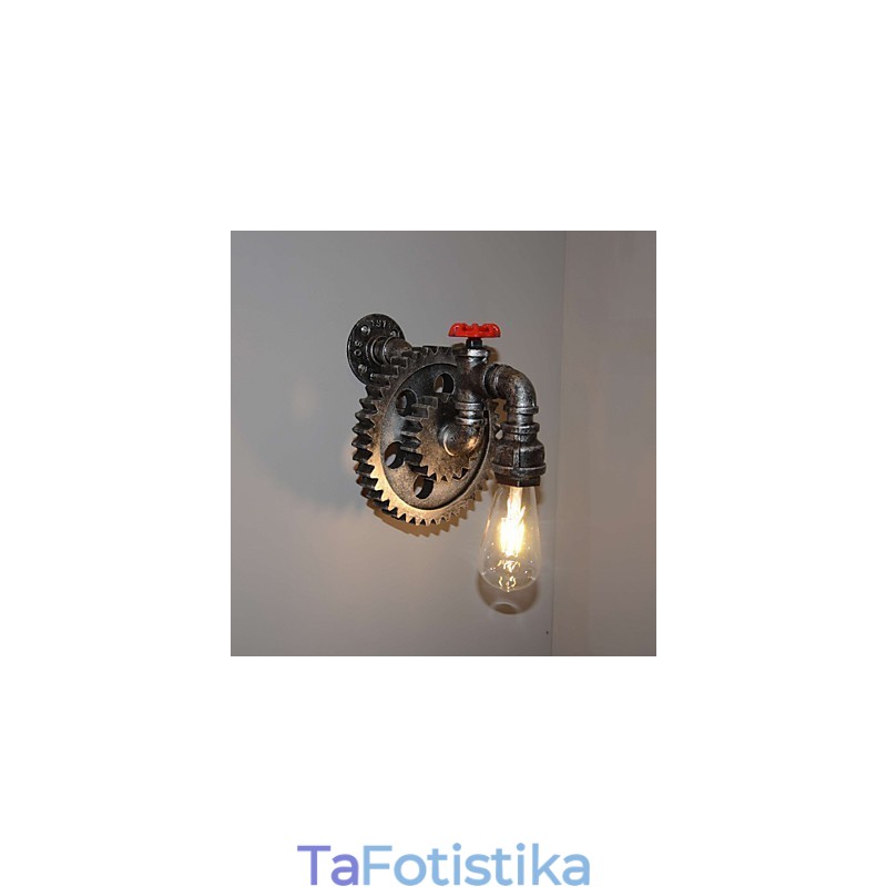 Creative Iron Bar Restaurant Bar Asle Φωτιστικό τοίχου Επιτοίχιο Φωτιστικό Loft Industrial Gear Personality To Do The Old Water Pipes