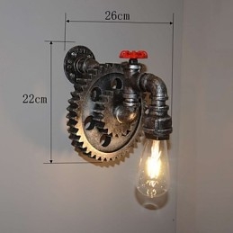 Creative Iron Bar Restaurant Bar Asle Φωτιστικό τοίχου Επιτοίχιο Φωτιστικό Loft Industrial Gear Personality To Do The Old Water Pipes