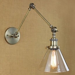 Σιδερένια επιμετάλλωση Χάλκινο μπαρ Διάδρομος Τραπεζαρία Ξενοδοχείο Vintage Σιδερένιος βραχίονας Γυάλινο Επιτοίχιο Φωτιστικό