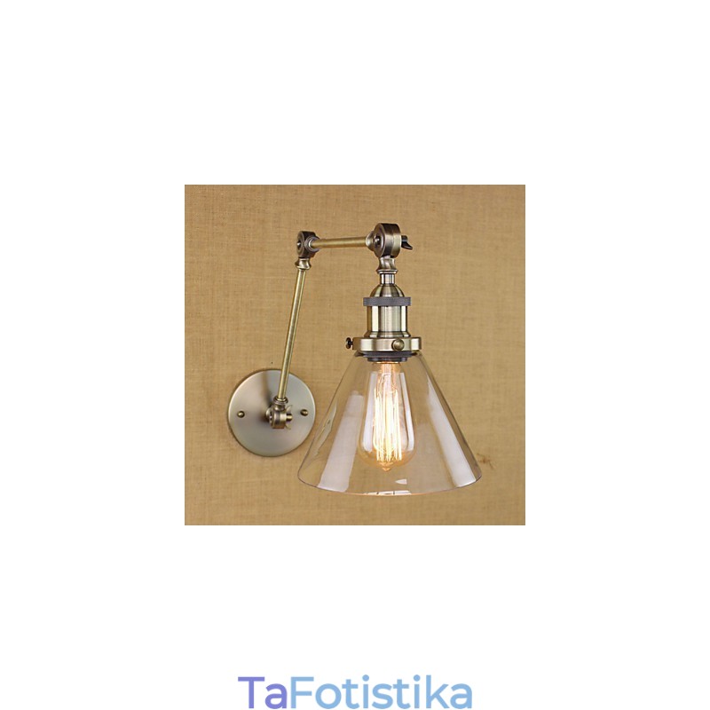 Σιδερένια επιμετάλλωση Χάλκινο μπαρ Διάδρομος Τραπεζαρία Ξενοδοχείο Vintage Σιδερένιος βραχίονας Γυάλινο Επιτοίχιο Φωτιστικό