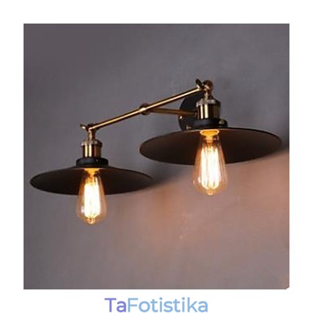 Rural Industrial Retro Φωτιστικό Τοίχου Διπλό Επιτοίχιο Φωτιστικό Μαύρη Ομπρέλα Rural Industrial Retro Φωτιστικό Τοίχου Διπλό Επιτοίχιο Φωτιστικό Μαύρη Ομπρέλα