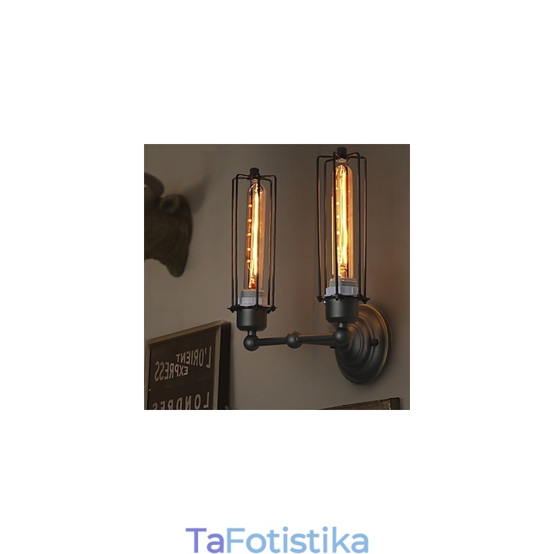 Loft American Country Ρετρό Σιδερένιο Φωτιστικό Τοίχου Art Industry Lights