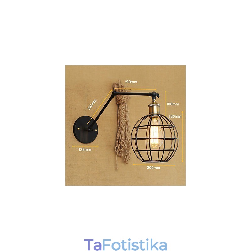 Απλίκες Τοίχου Κούνια Φώτα Ανάγνωσης Φωτιστικά Τοίχου Mini Style Rustic Lodge Metal