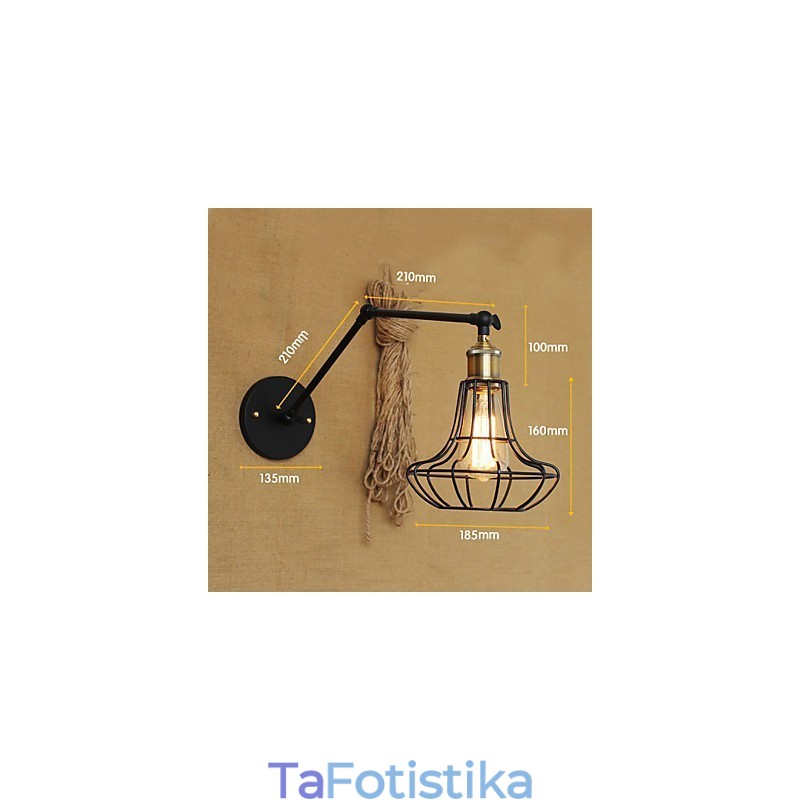 Απλίκες Τοίχου Κούνια Φώτα Ανάγνωσης Φωτιστικά Τοίχου Mini Style Rustic Lodge Metal
