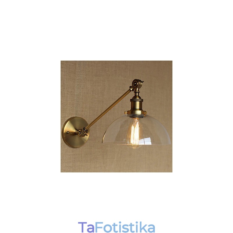 Φωτιστικό τοίχου κρεβατοκάμαρας The Iron Glass Bronze Brass Style Retro Creative American Country Hall