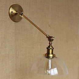 Φωτιστικό τοίχου κρεβατοκάμαρας The Iron Glass Bronze Brass Style Retro Creative American Country Hall
