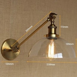 Φωτιστικό τοίχου κρεβατοκάμαρας The Iron Glass Bronze Brass Style Retro Creative American Country Hall
