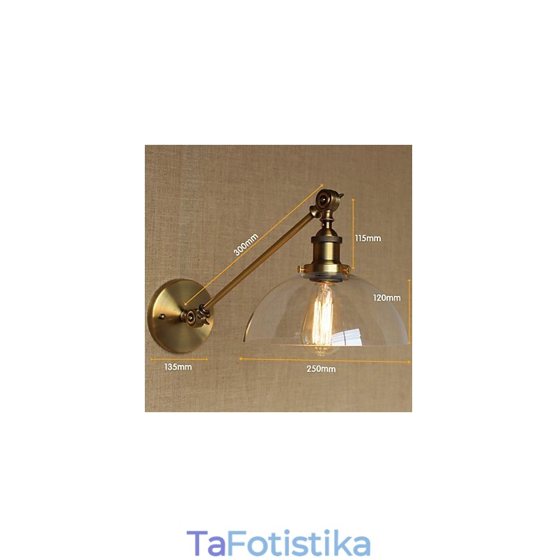 Φωτιστικό τοίχου κρεβατοκάμαρας The Iron Glass Bronze Brass Style Retro Creative American Country Hall