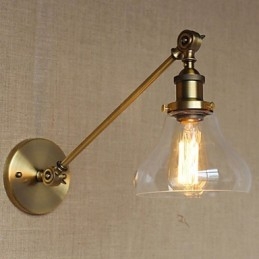 Φωτιστικό τοίχου κρεβατοκάμαρας The Iron Glass Bronze Brass Style Retro Creative American Country Hall