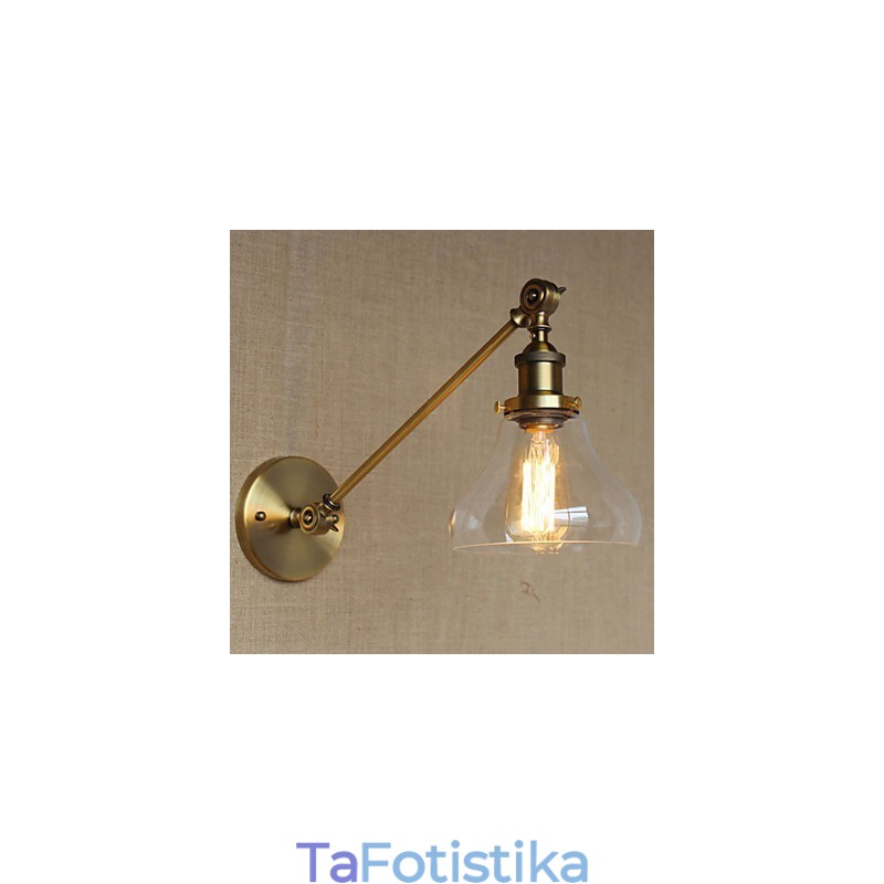 Φωτιστικό τοίχου κρεβατοκάμαρας The Iron Glass Bronze Brass Style Retro Creative American Country Hall