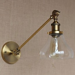 Φωτιστικό τοίχου κρεβατοκάμαρας The Iron Glass Bronze Brass Style Retro Creative American Country Hall