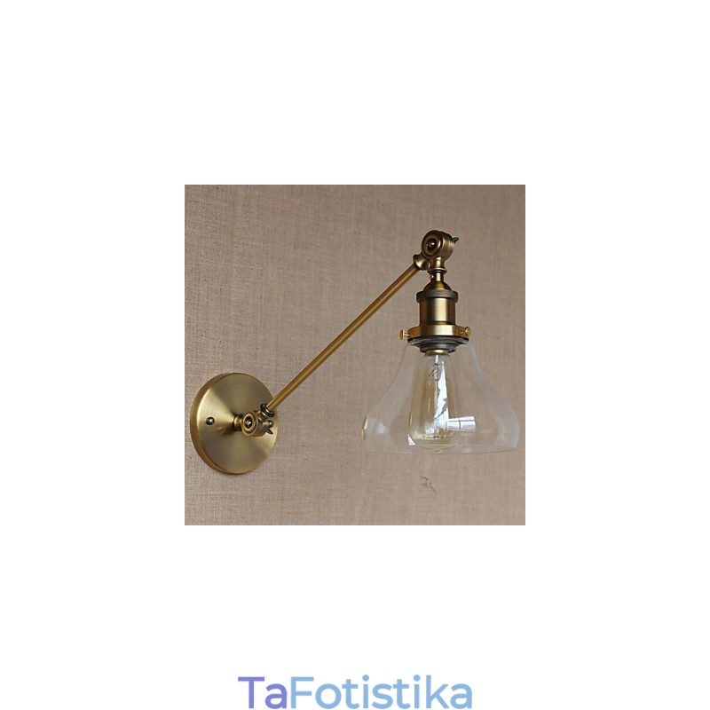 Φωτιστικό τοίχου κρεβατοκάμαρας The Iron Glass Bronze Brass Style Retro Creative American Country Hall