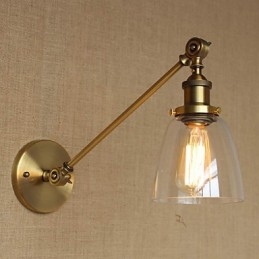 Φωτιστικό τοίχου κρεβατοκάμαρας The Iron Glass Bronze Brass Style Retro Creative American Country Hall