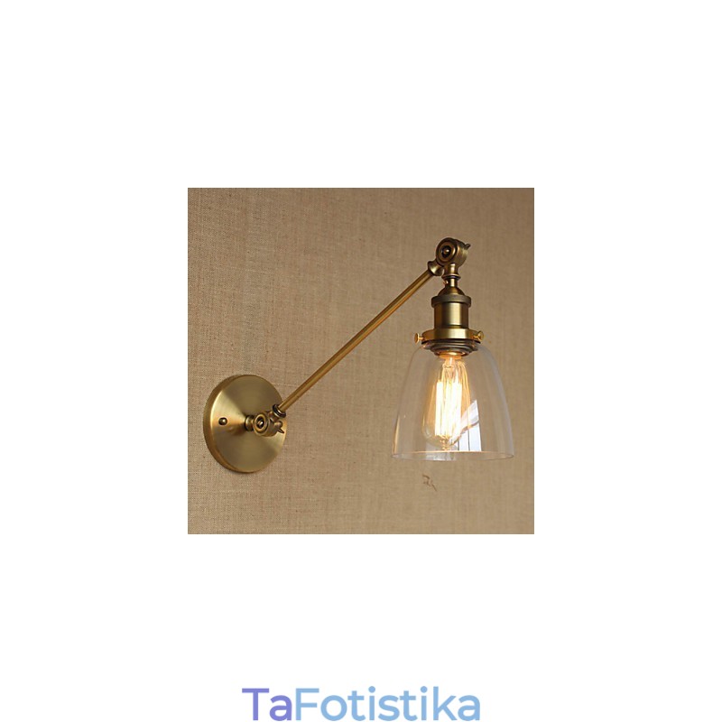 Φωτιστικό τοίχου κρεβατοκάμαρας The Iron Glass Bronze Brass Style Retro Creative American Country Hall