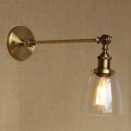 Φωτιστικό τοίχου κρεβατοκάμαρας The Iron Glass Bronze Brass Style Retro Creative American Country Hall
