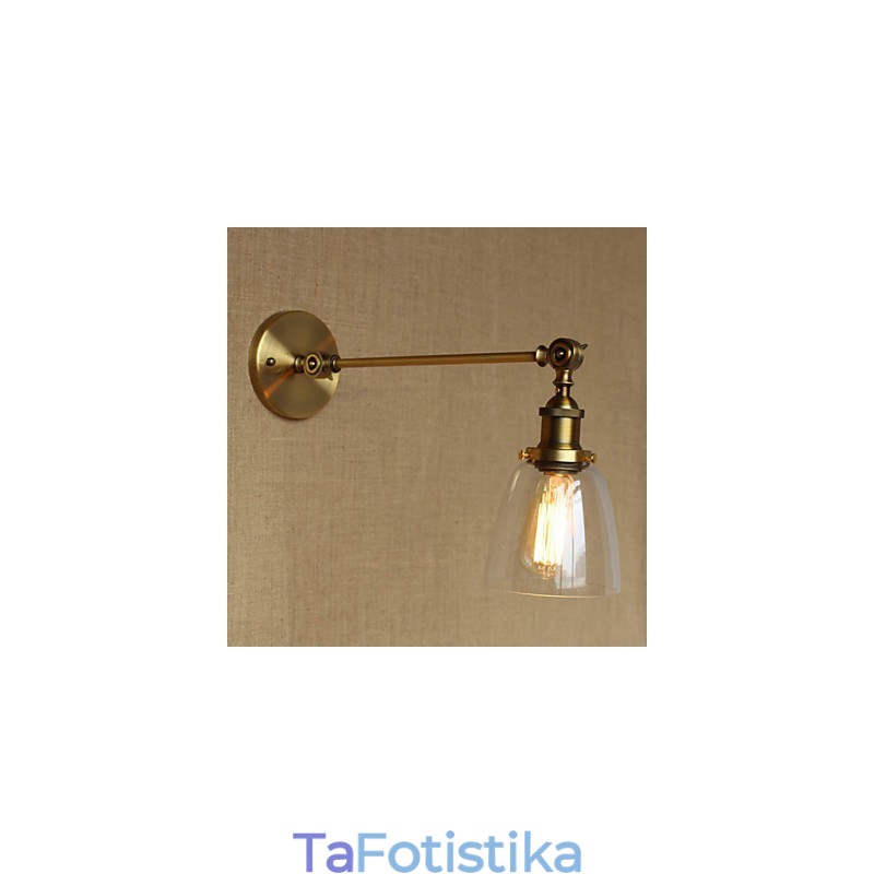 Φωτιστικό τοίχου κρεβατοκάμαρας The Iron Glass Bronze Brass Style Retro Creative American Country Hall