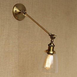 Φωτιστικό τοίχου κρεβατοκάμαρας The Iron Glass Bronze Brass Style Retro Creative American Country Hall